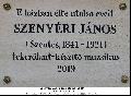 Szenyri Jnos -emlktbla (2019)